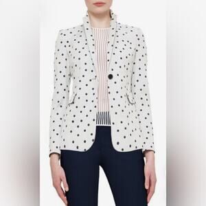 Akris Punto Polka Dot One Button Blazer Size 6
